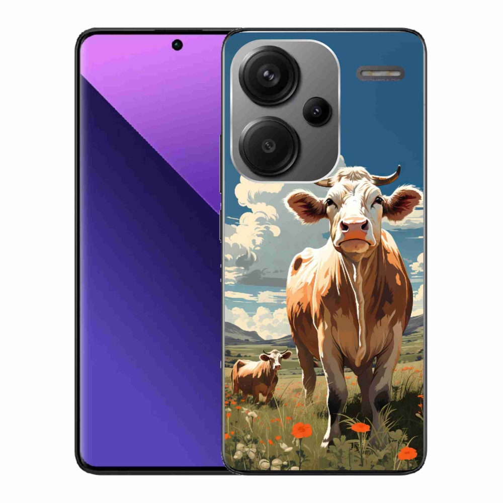 Gél borítás mmCase a Xiaomi Redmi Note 13 Pro+ 5G számára - tehenek a réten
