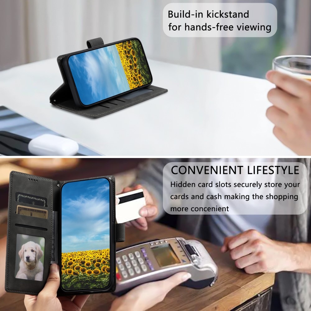 Mandalák könyv tok Xiaomi Redmi Note 14-hez - szürke