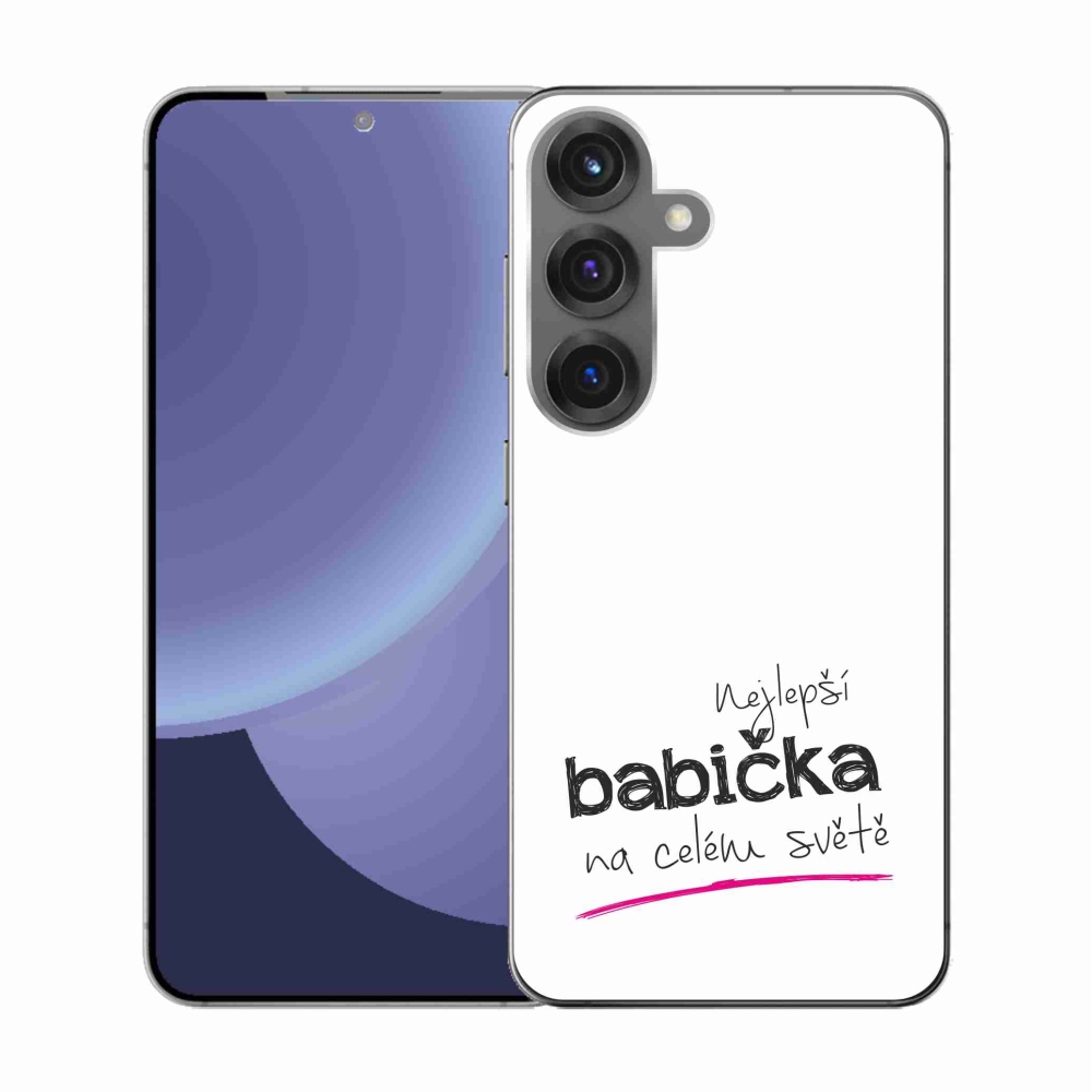 Gél borító mmCase Samsung Galaxy S25 - a legjobb nagymama 4 fehér háttérrel