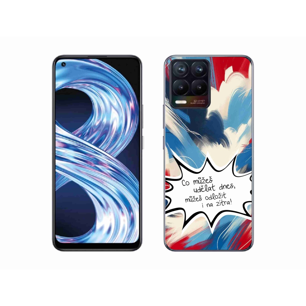 Gél borító mmCase a Realme 8 Pro készülékhez - vicces szöveg 9 fehér háttér