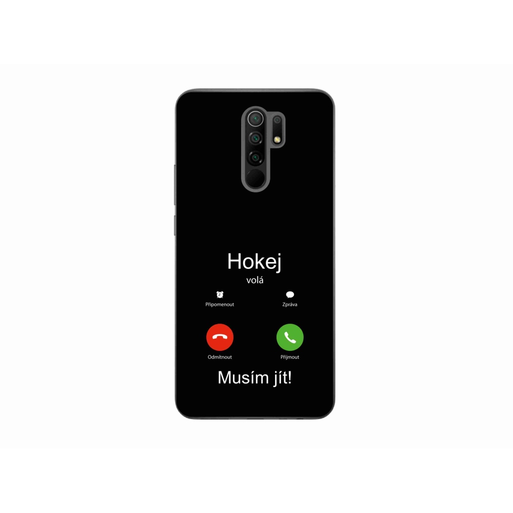 Gél borító mmCase a Xiaomi Redmi 9 - hoki hívások fekete háttérrel
