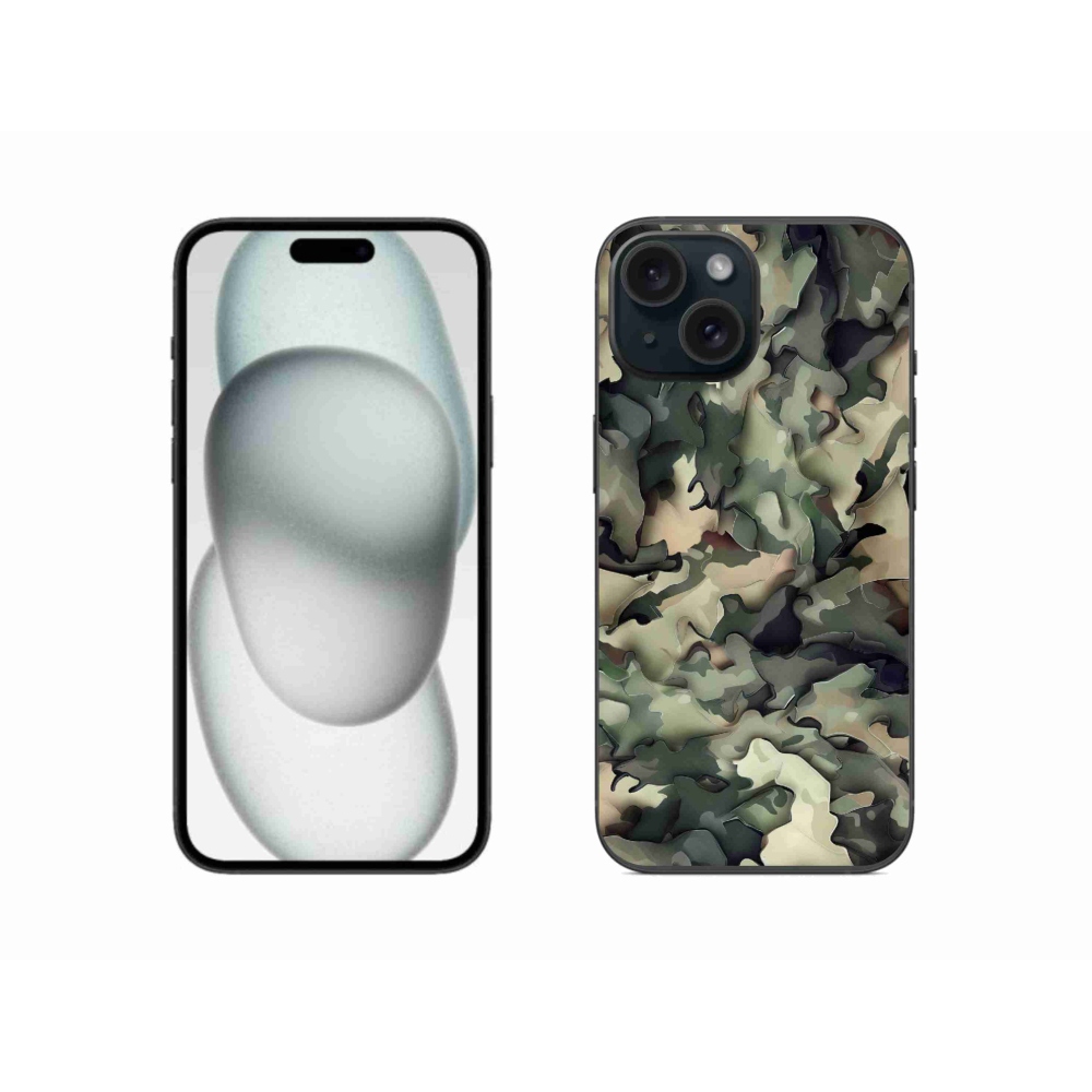 Zselés borítás mmCase iPhone 15 készülékhez - terepszínű minta 9