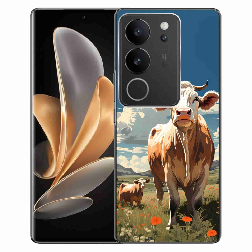 Zselés borítás mmCase a Vivo V29 5G-hez - tehenek a réten