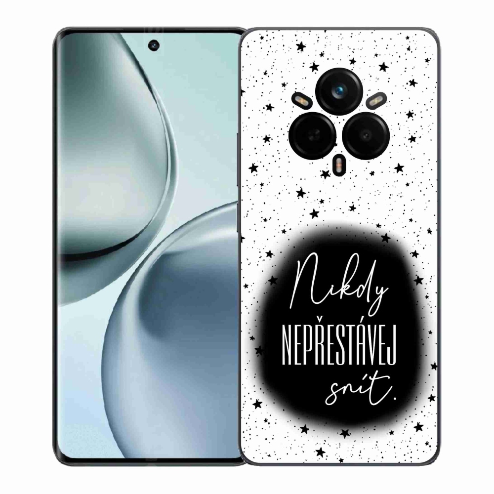 Gél borítás mmCase a Realme 14 Pro 5G-n - Idézet 1 fekete-fehér háttérrel