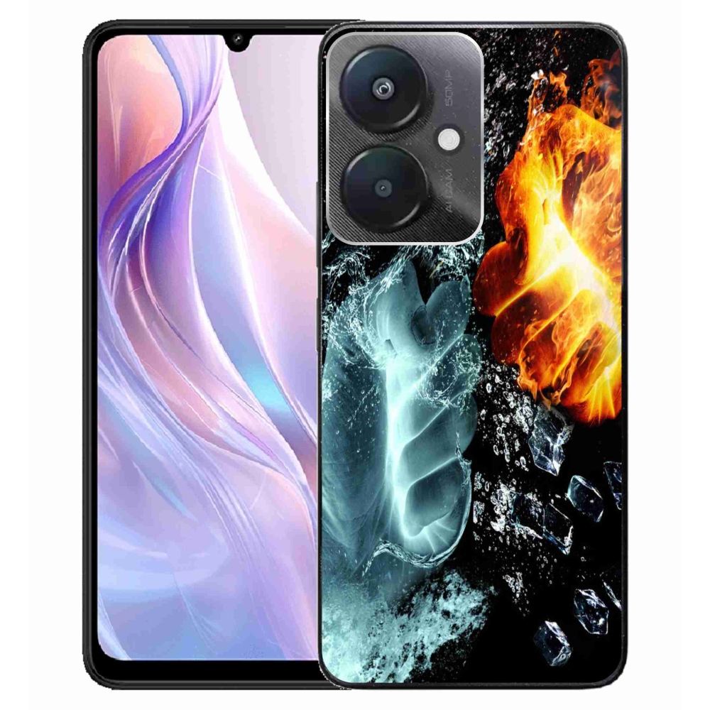 Gél borító mmCase a Xiaomi Redmi 13C 5G - víz és tűz számára