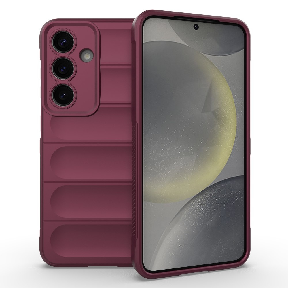 Rugg tartós zselés tok Samsung Galaxy S25+ készülékhez - bordó színben