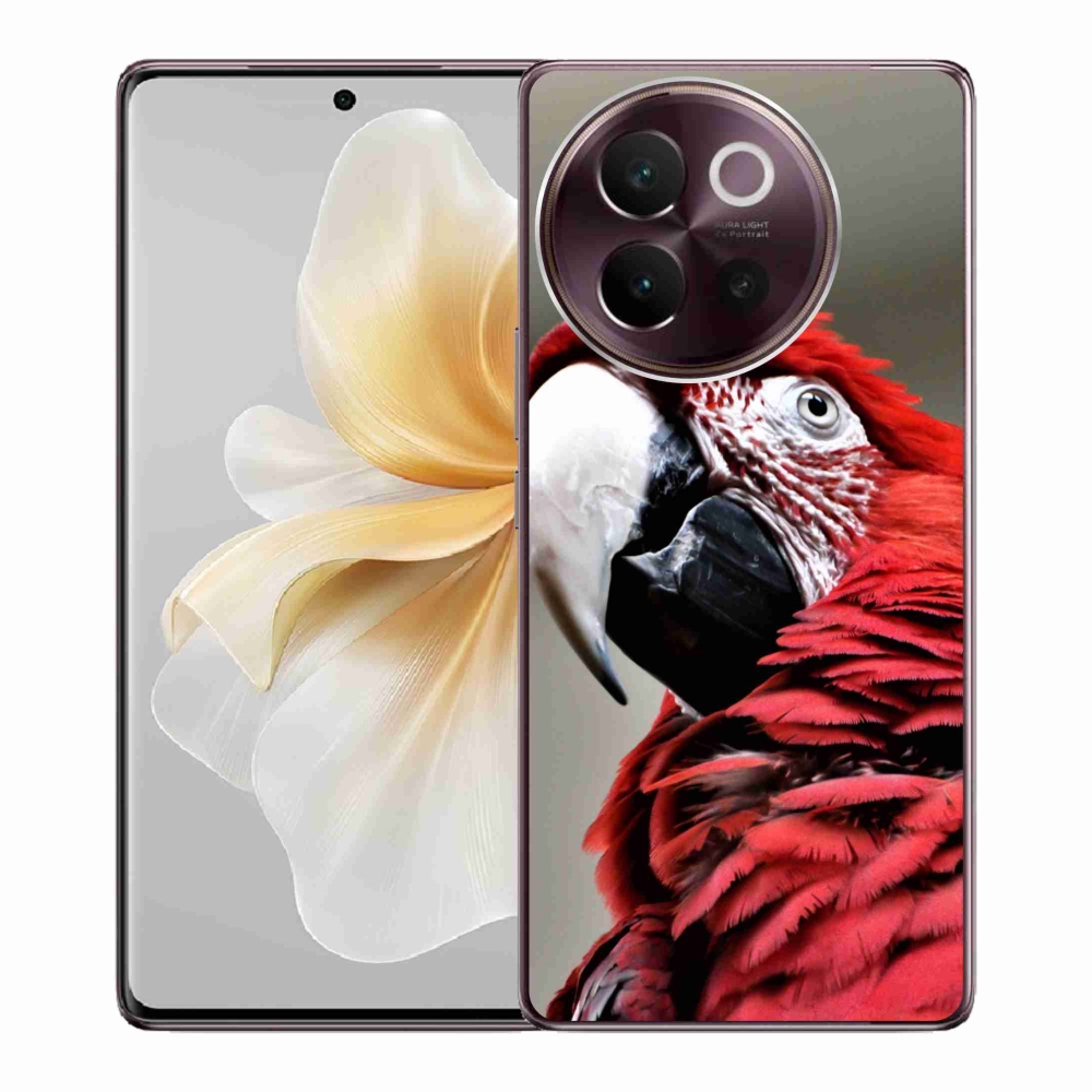 Gél tok mmCase a Vivo V40 Lite 5G készülékhez - papagáj ara piros