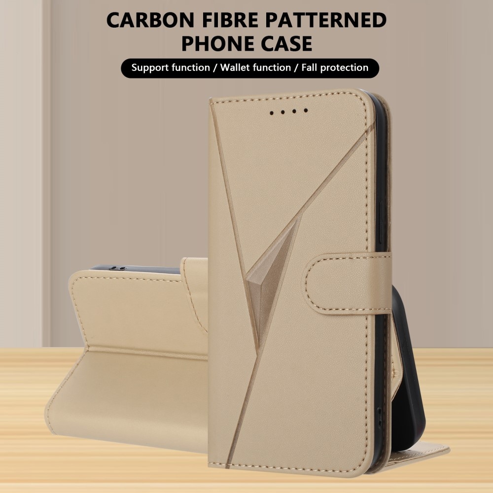 Háromszögek könyvtáska Honor 400 Lite-hoz - arany színben