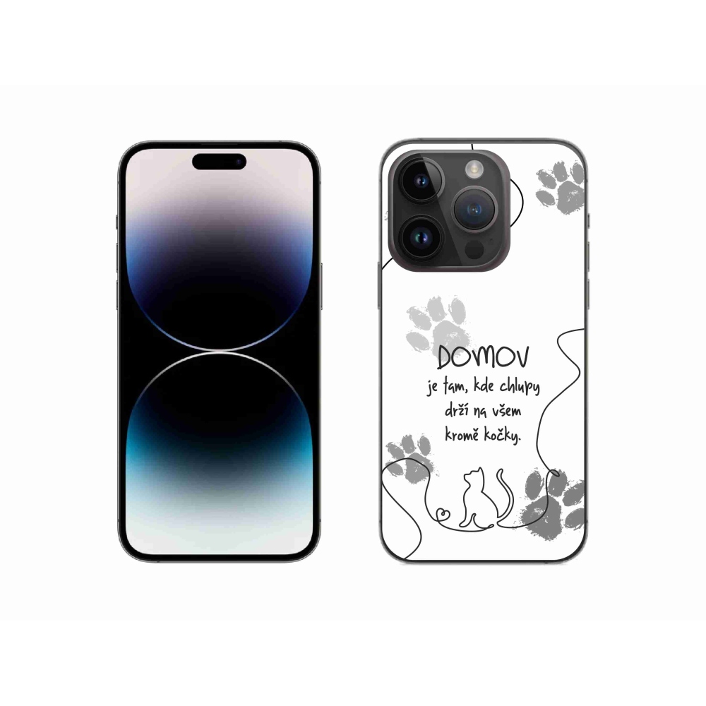 Gél borítás mmCase iPhone 14 Pro 6.1 készülékhez - macska motívum fehér háttérrel