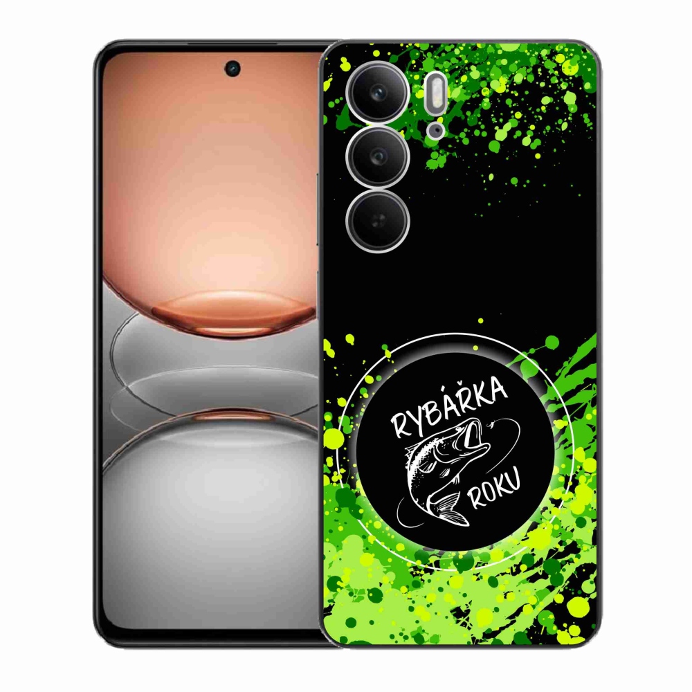 Gél borító mmCase a Realme C75 készülékhez - az év halásznője fekete háttérrel