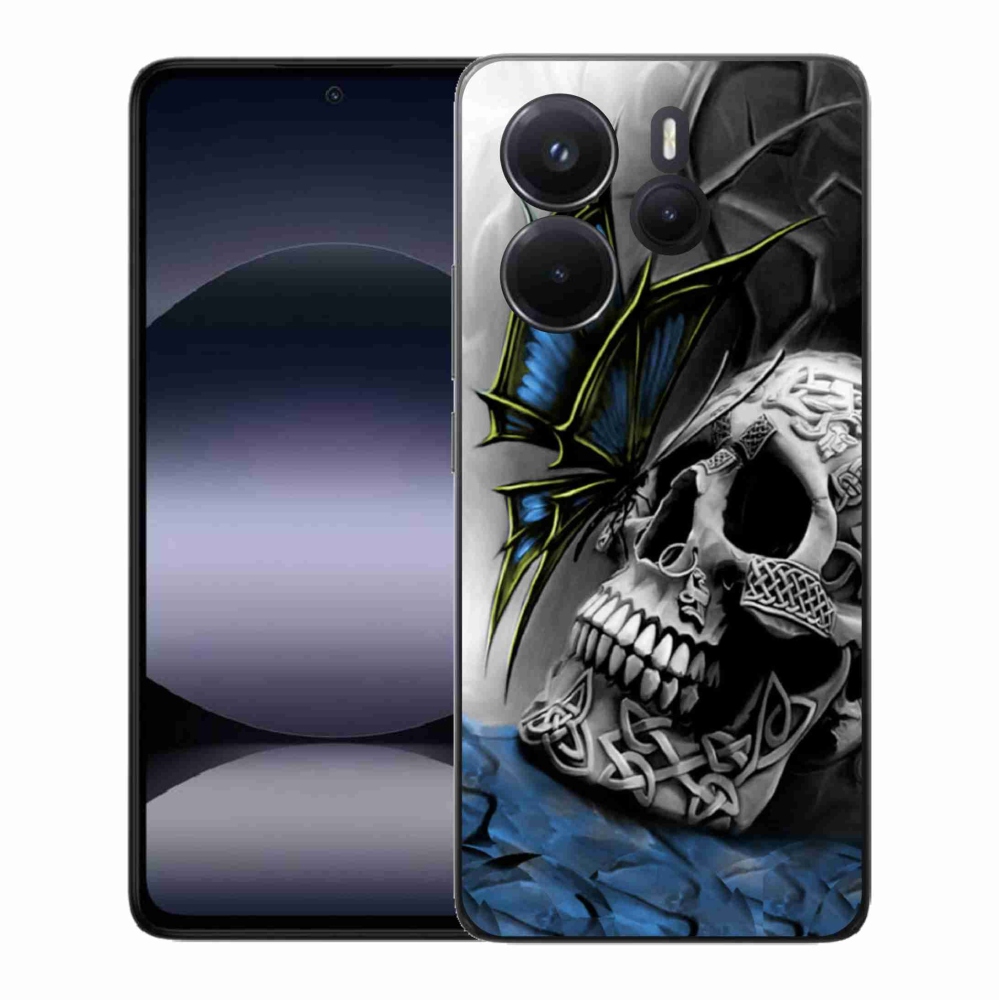 Gél borítás mmCase a Xiaomi Redmi Note 14-hez - pillangó és koponya