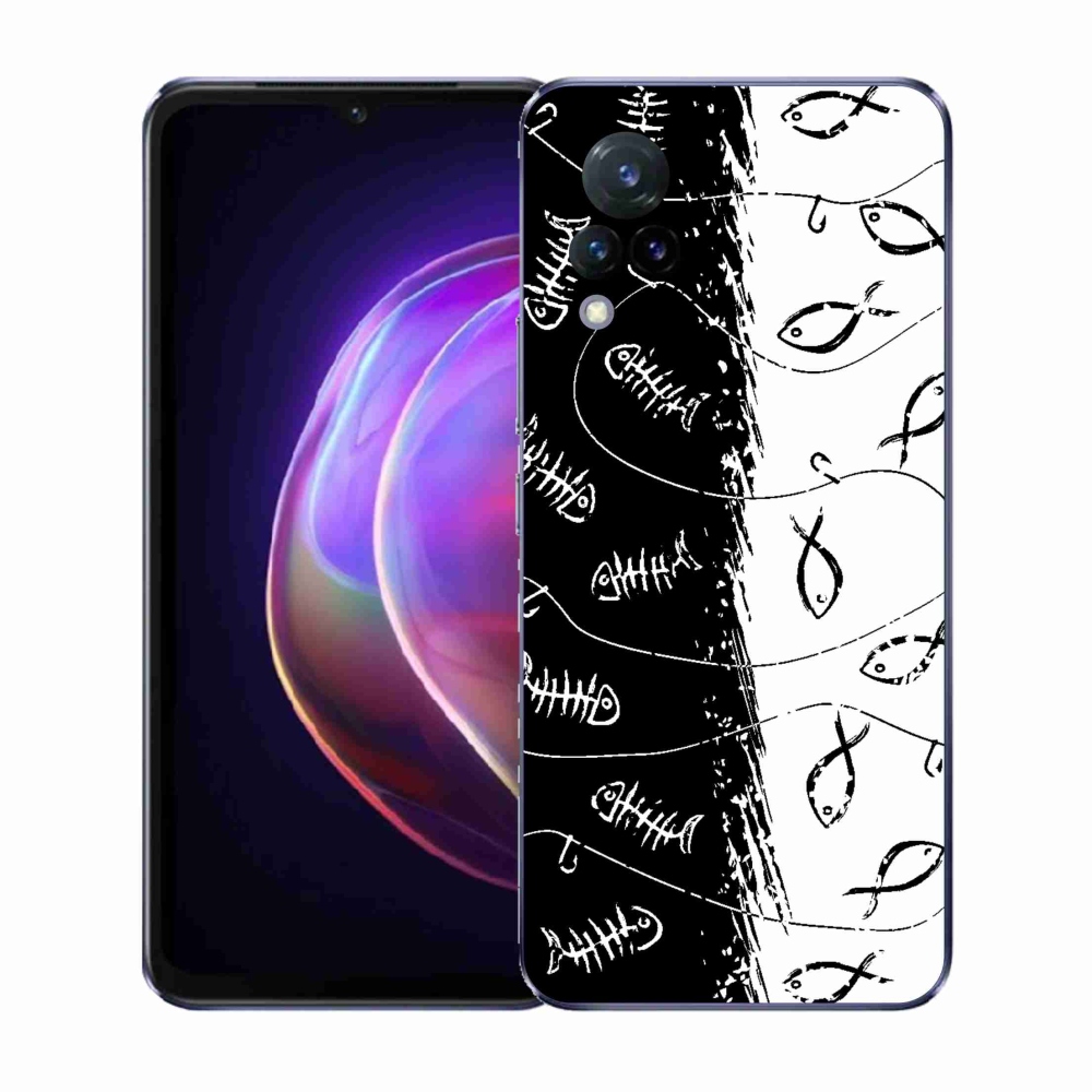 Gél borító mmCase a Vivo V21 4G/5G készülékhez - csontvázak és halak
