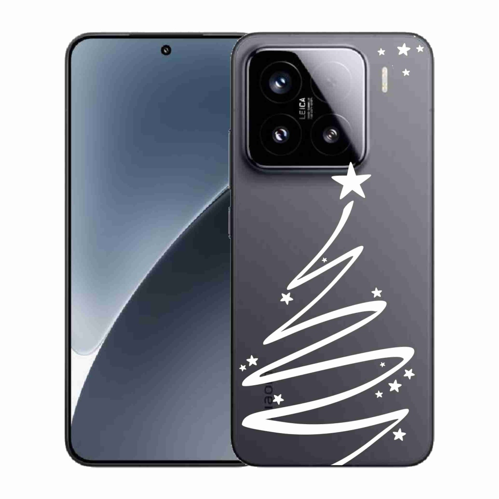 Gél borító mmCase a Xiaomi 15-öshöz - fehér fa átlátszó háttéren