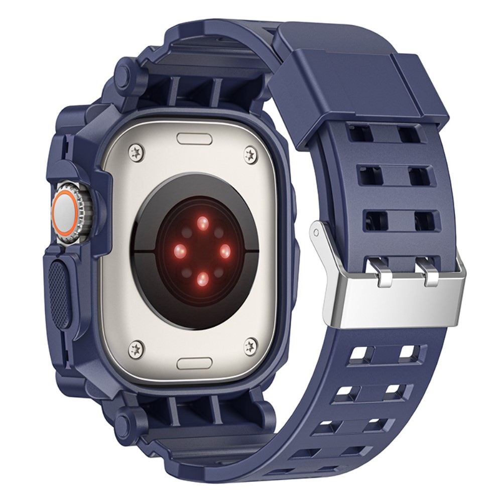 Integrált szilikon védő tok szíjjal az Apple Watch Ultra 49 mm-es órához - kék