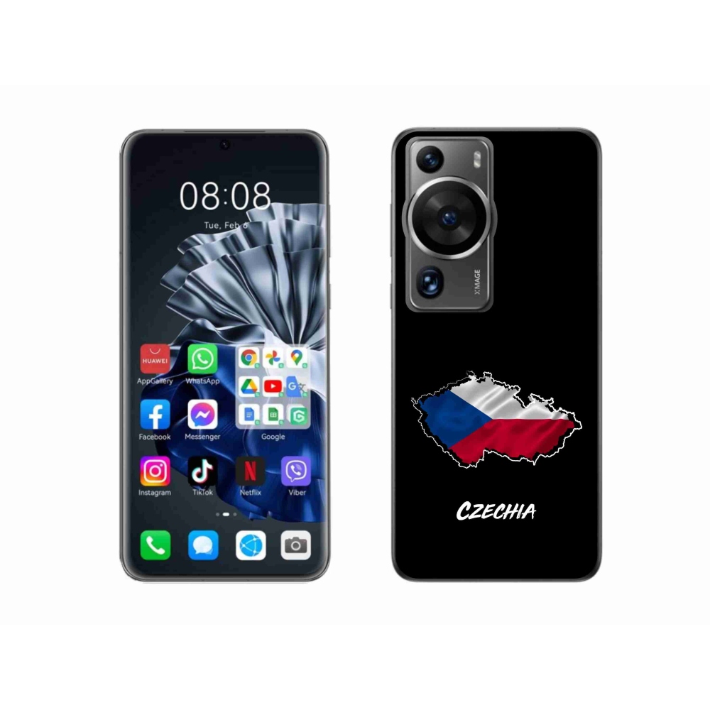 Gél borítás mmCase a Huawei P60 Pro készülékhez - Csehország fekete háttér