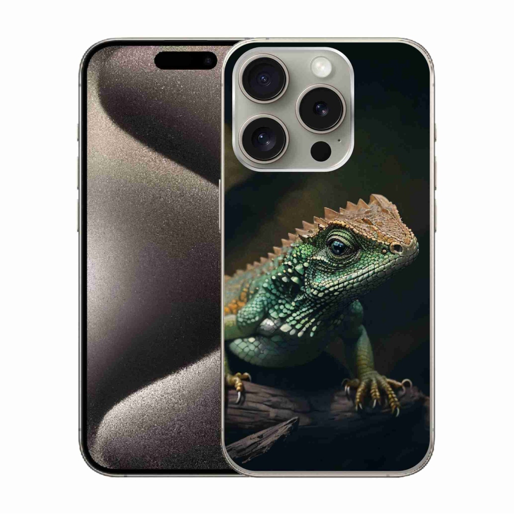 Zselés borítás mmCase iPhone 15 Pro készülékhez - gyík