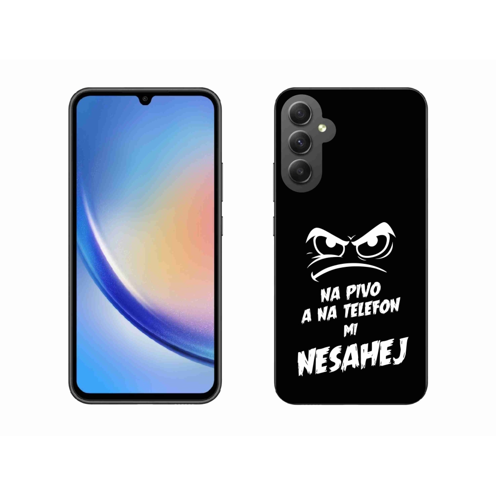 Gél borítás mmCase Samsung Galaxy A34 5G - sör motívum 2 fekete háttérrel