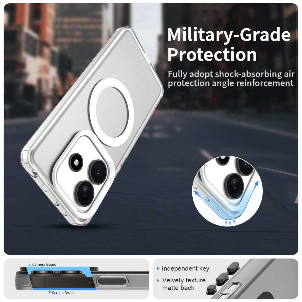 Candy zselés tok MagSafe-val a Xiaomi Redmi Note 14 5G-n - fehér