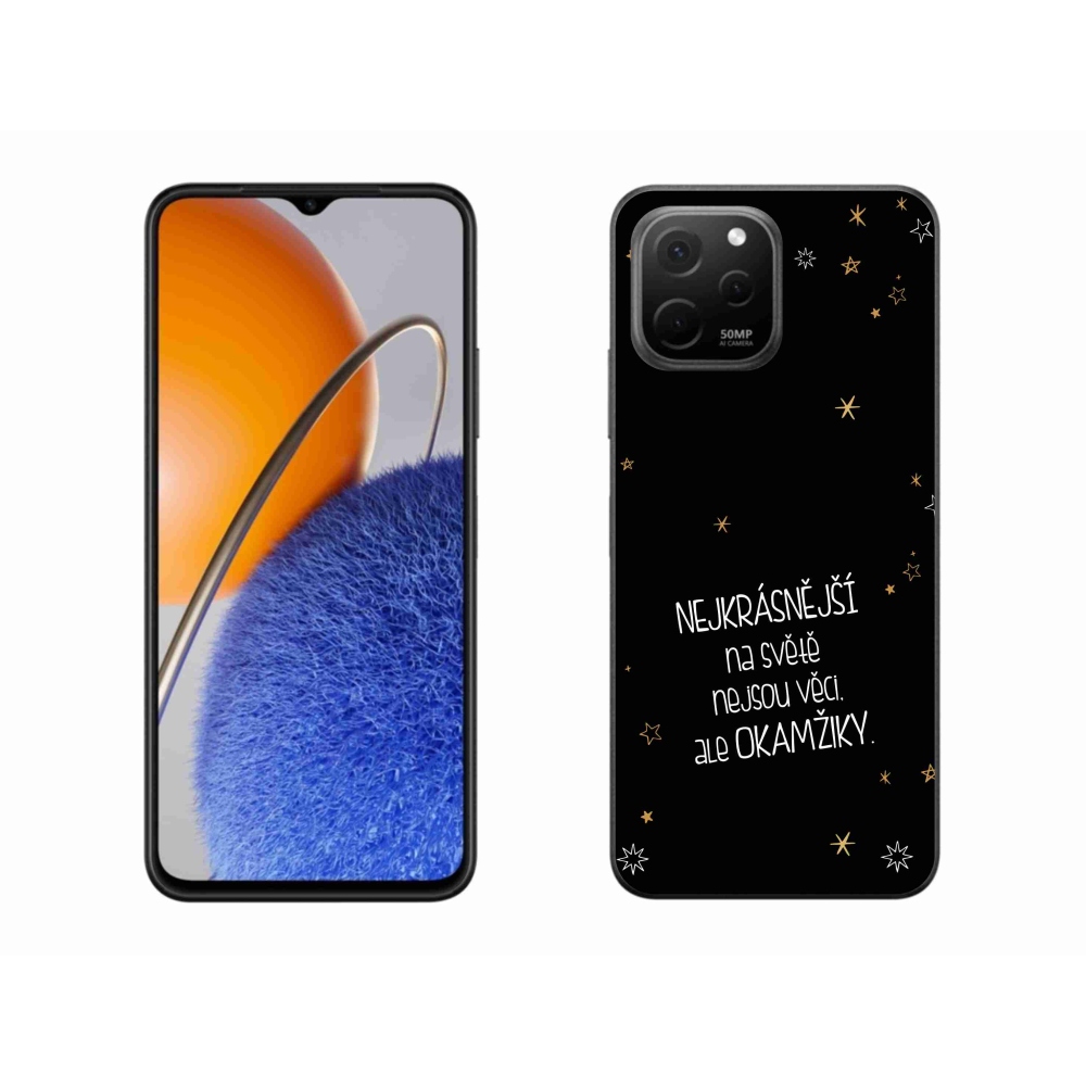 Gél borítás mmCase a Huawei Nova Y61-en - idézet 4 fekete háttér