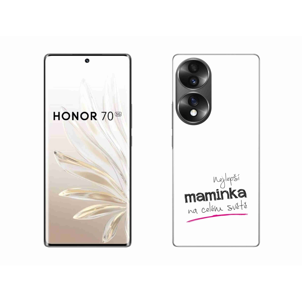 Zselés borító mmCase a Honor 70-hez - legjobb anya 4 fehér háttérrel
