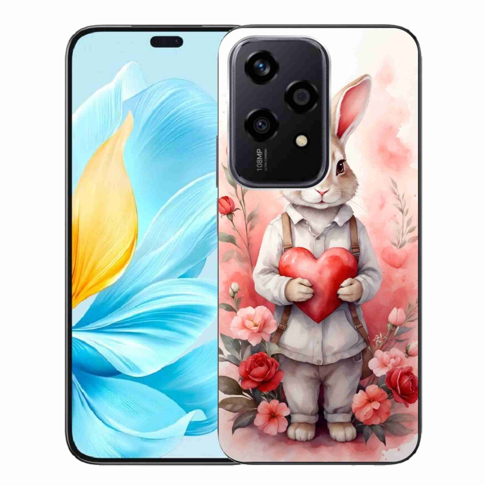 Zselés borítás mmCase a Honor 200 Lite 5G számára - nyúl szívvel