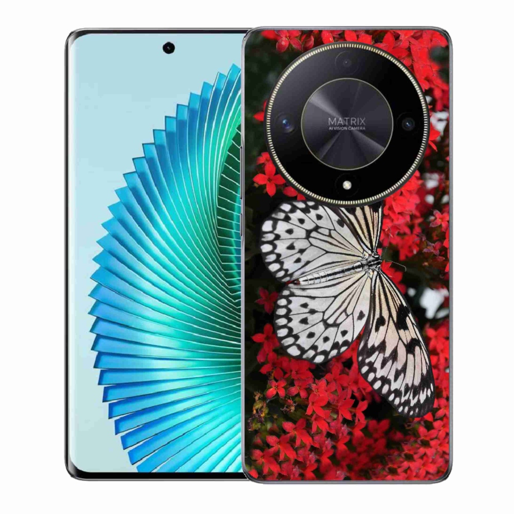 Zselés borítás mmCase a Honor Magic 6 Lite 5G számára - fekete-fehér pillangó 1