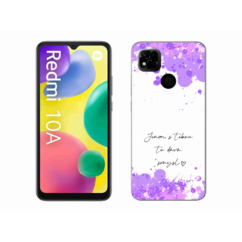 Gél borító mmCase a Xiaomi Redmi 10A - szerelem szöveg fehér háttérrel