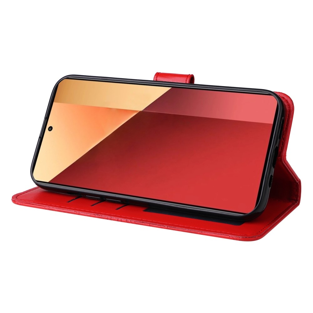 Napraforgó könyv tok Xiaomi Redmi Note 14S/Note 13 Pro 4G/Poco M6 Pro - piros