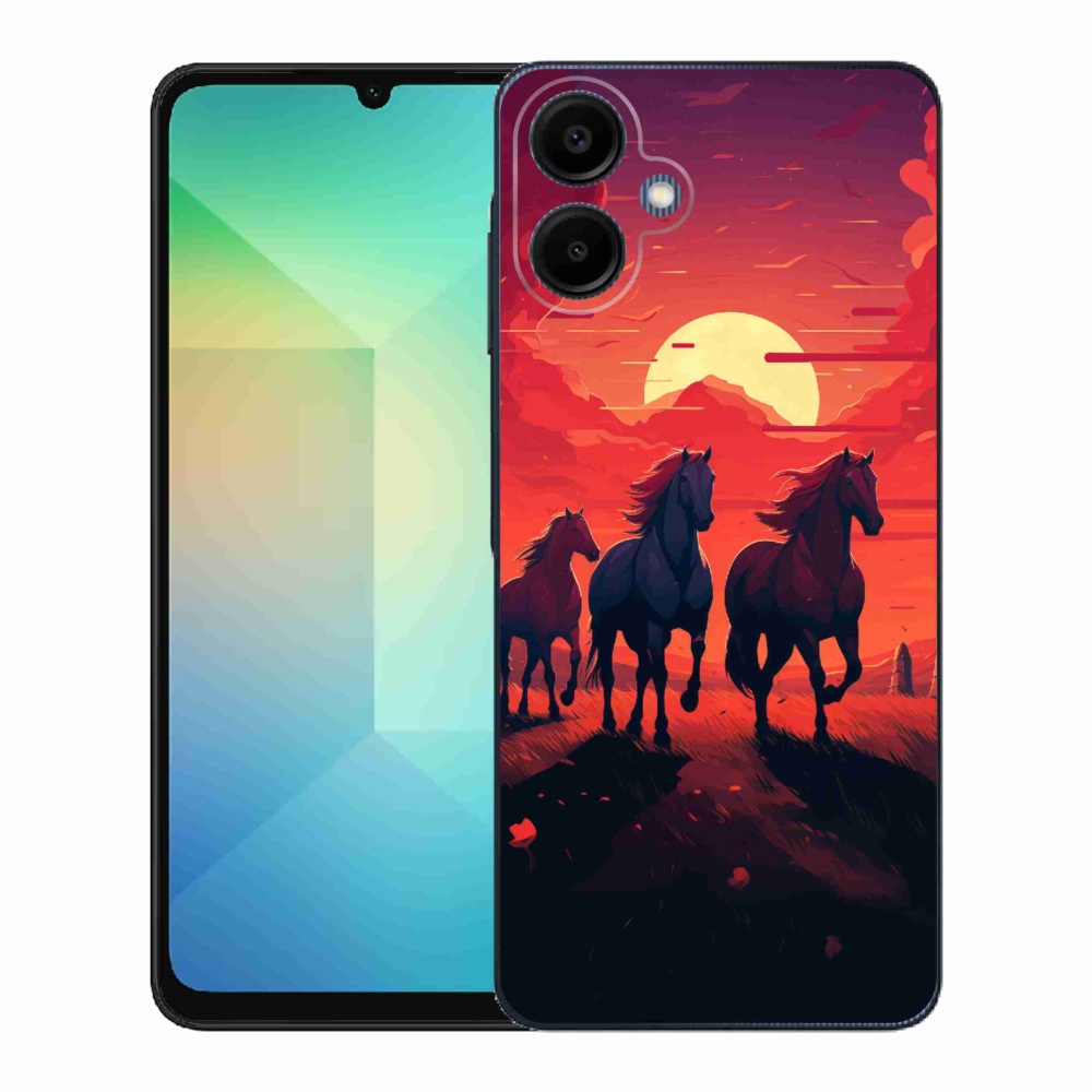 Gél borítás mmCase Samsung Galaxy A06 4G - lovak és naplemente