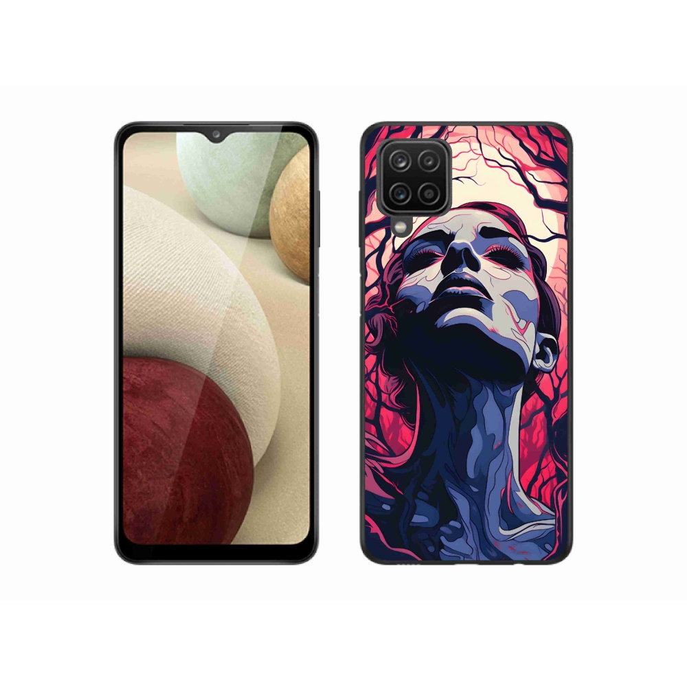 Gél borítás mmCase Samsung Galaxy M12 készülékhez - absztrakt arccal