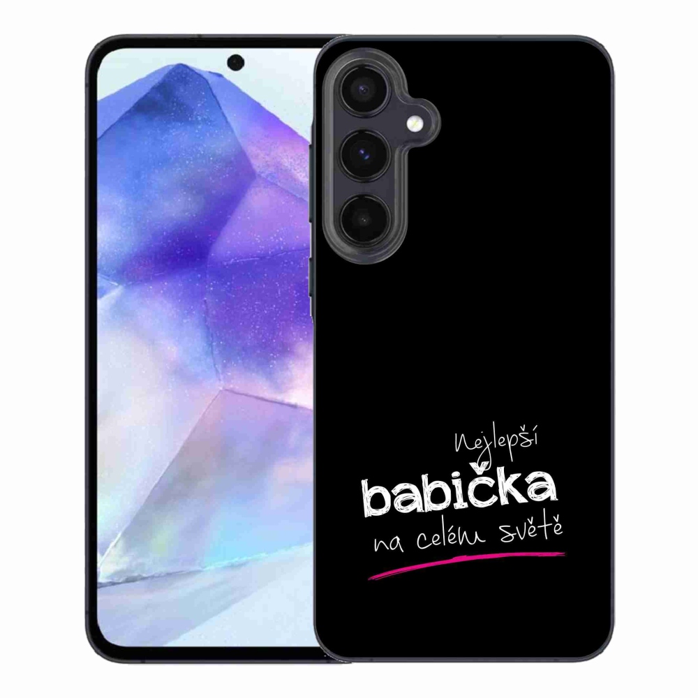 Gél borító mmCase Samsung Galaxy A55 5G - a legjobb nagymama 4 fekete háttérrel