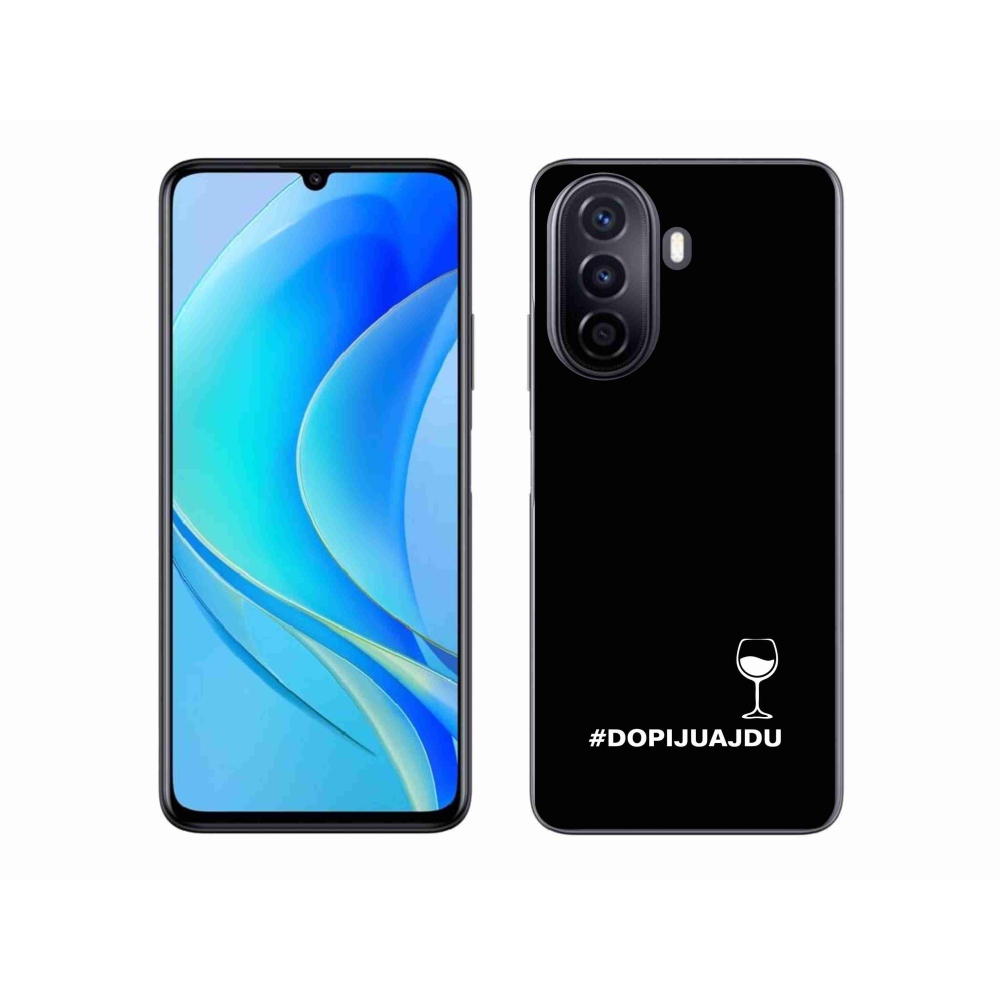 Gél borítás mmCase a Huawei Nova Y70 készülékhez - bor motívum fekete háttérrel