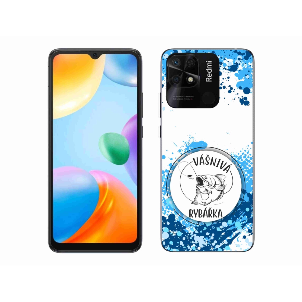 Gél borító mmCase a Xiaomi Redmi 10C-hez - szenvedélyes halász fehér háttérrel