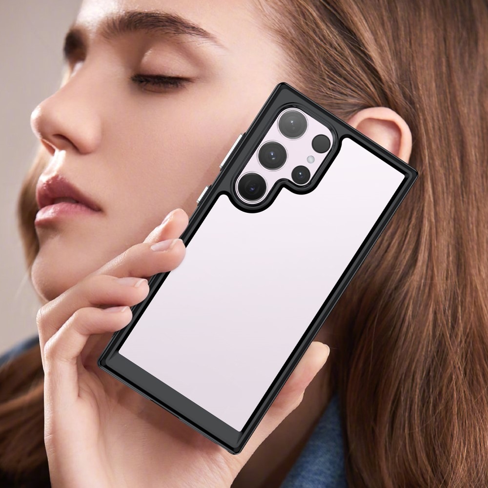Gél tok fix hátlappal Samsung Galaxy S24 Ultra készülékhez - fekete