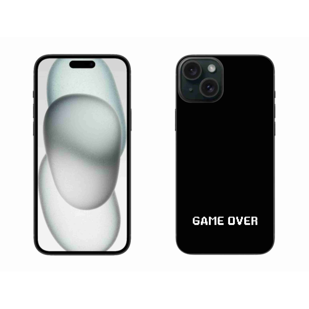Zselés borítás mmCase iPhone 15 Plus készülékhez - játék fekete háttéren
