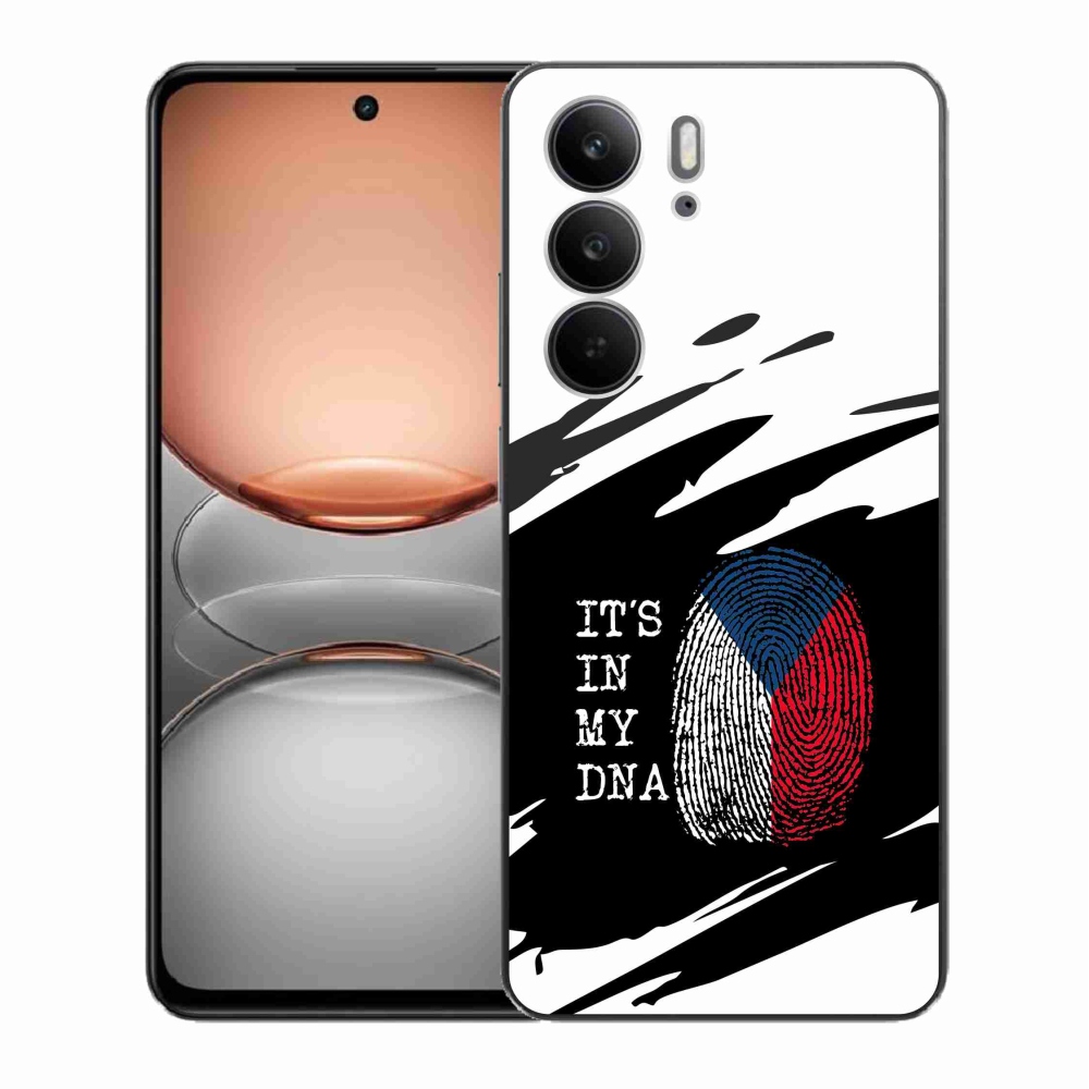 Gél borító mmCase a Realme C75-ön - zászlós ujjlenyomat fekete és fehér háttérrel