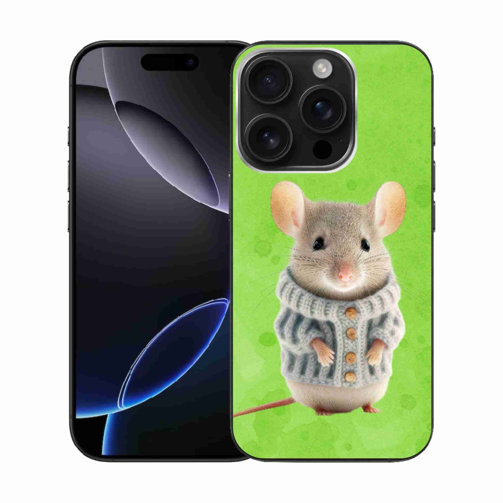 Gél borítás mmCase iPhone 16 Pro készülékhez - egér pulóverben