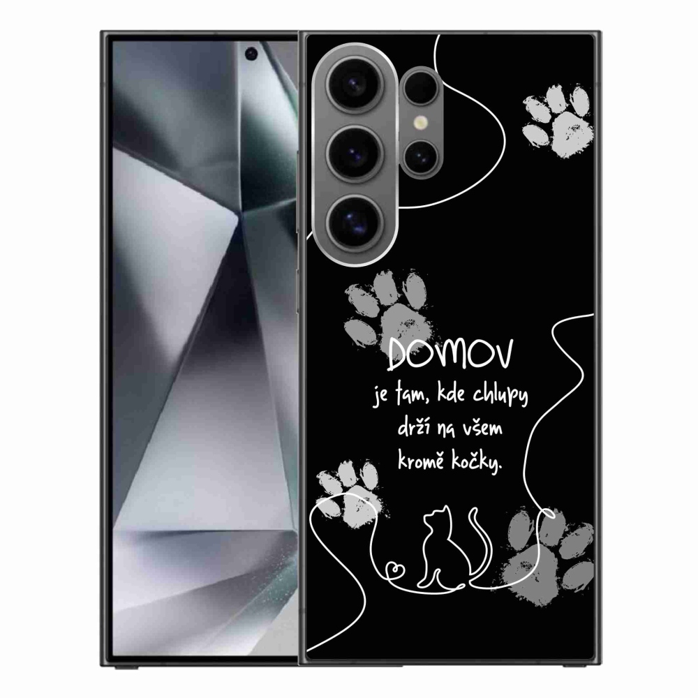 Gél borítás mmCase Samsung Galaxy S24 Ultra készülékhez - macska motívum fekete háttér