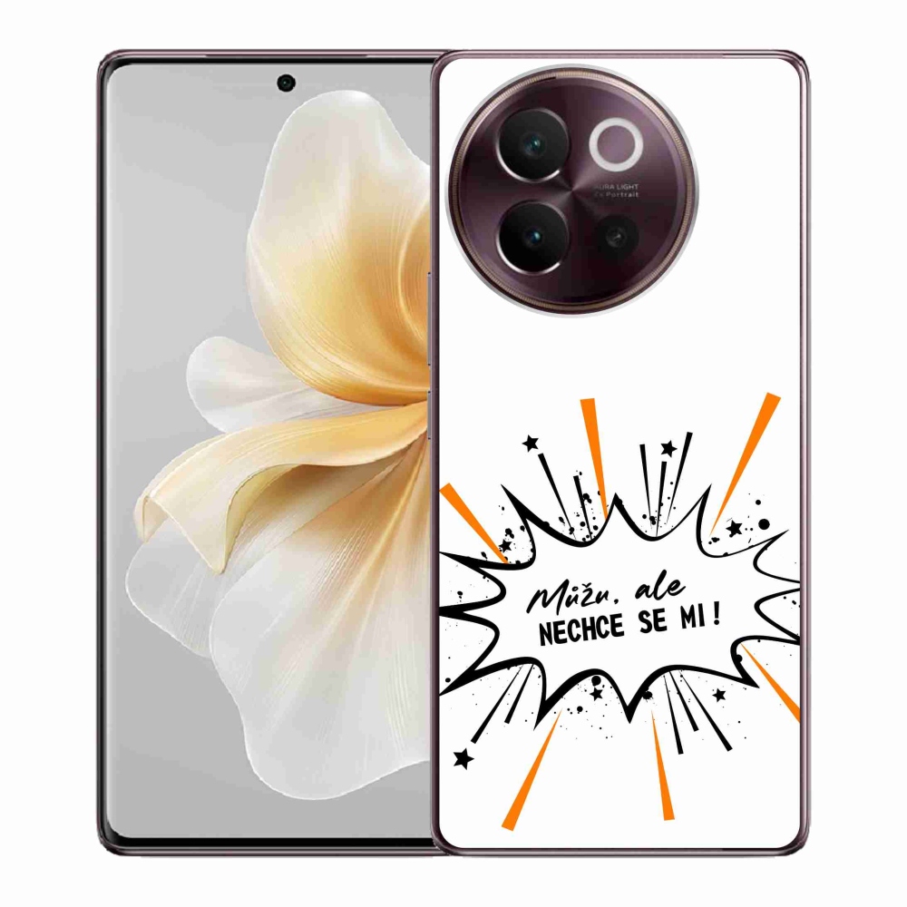 Gél borító mmCase a Vivo V40 Lite 5G készülékhez - vicces szöveg 11 fehér háttér