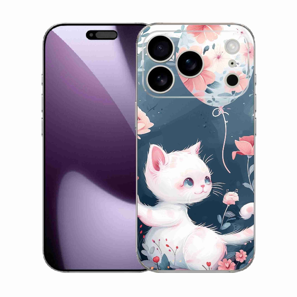 Gél borítás mmCase iPhone 17 Pro készülékhez - cica lufival