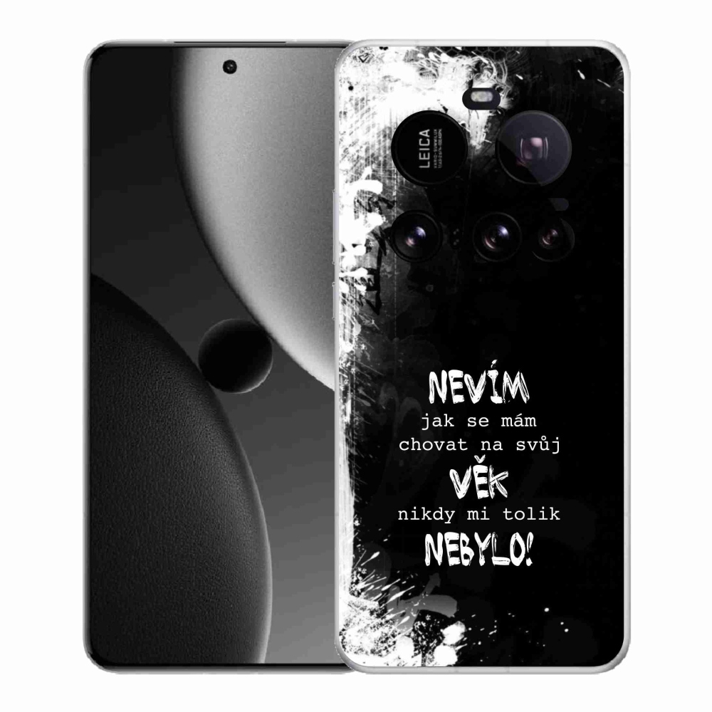 Gél borító mmCase a Xiaomi 15 Ultra számára - vicces szöveg 14 fekete háttérrel