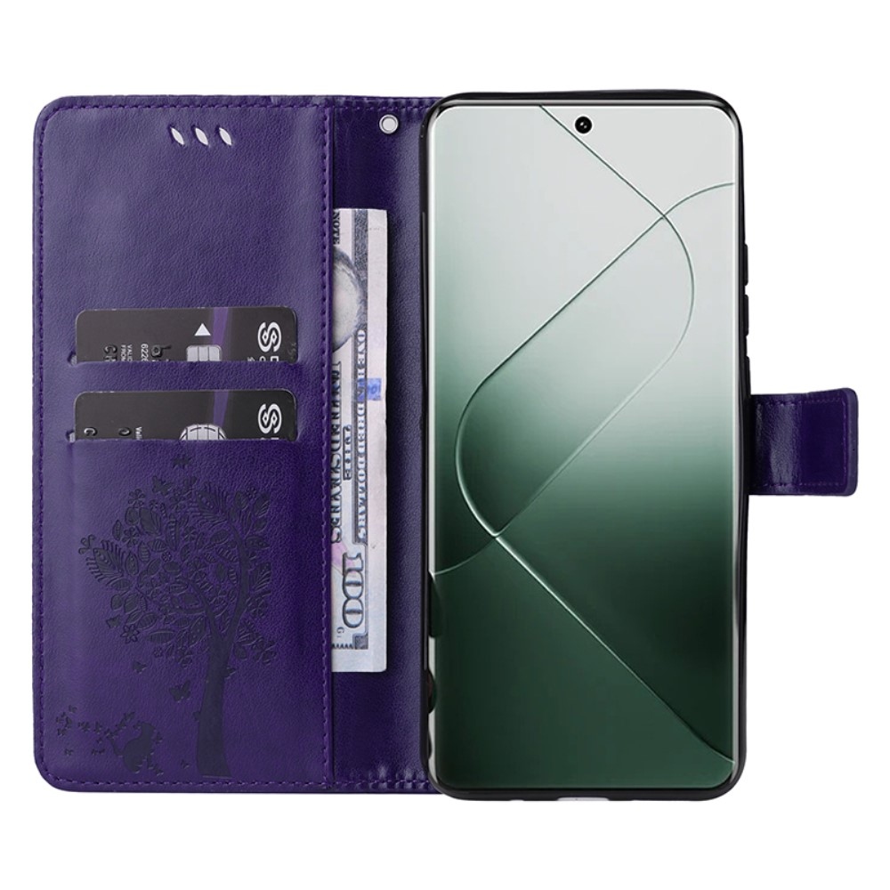 Fák könyve tok Xiaomi 14 Pro - sötétlila