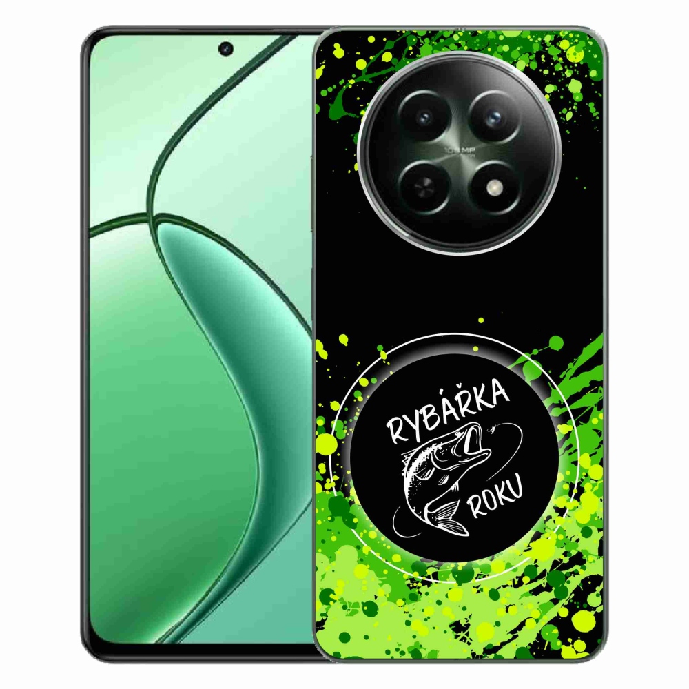 Gél borító mmCase a Realme 12 5G/12x 5G számára - az év halászának fekete háttere