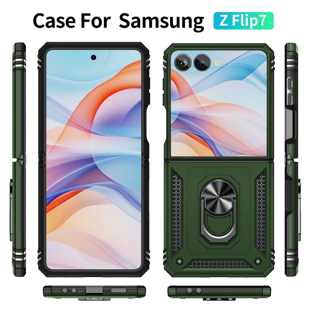 Gyűrűálló borítás Samsung Galaxy Z Flip7 5G készülékhez - zöld