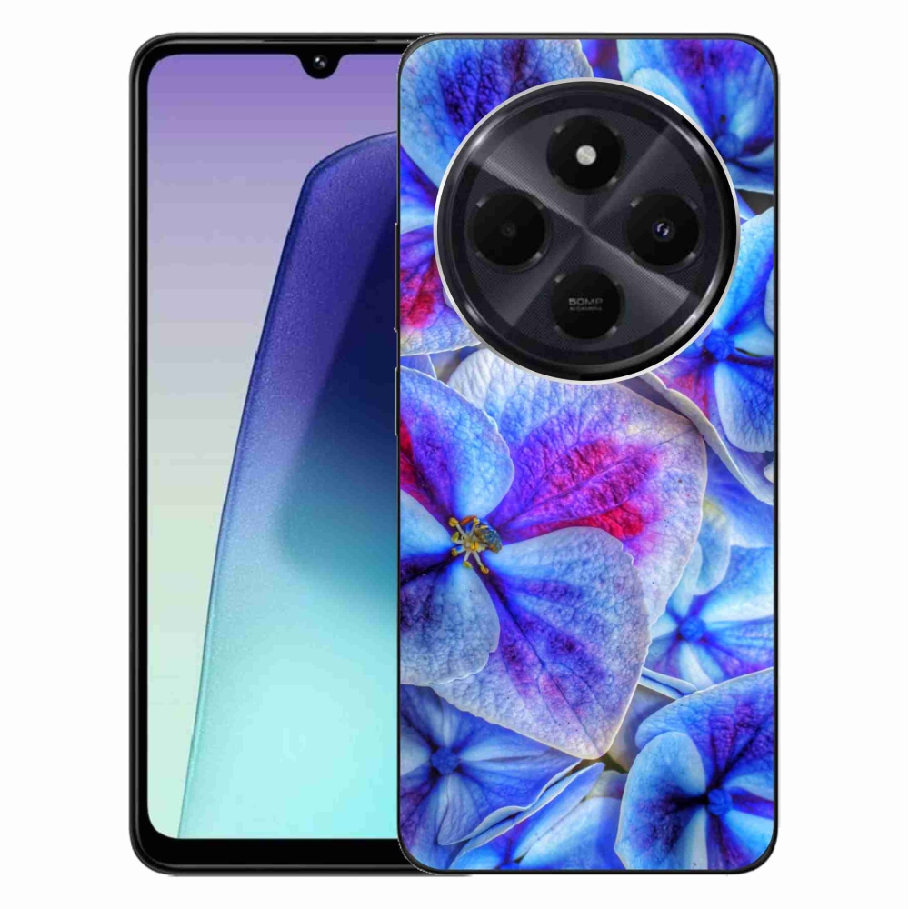 Gél borító mmCase a Xiaomi Redmi 14C/Poco C75-hez - kék virágok 1