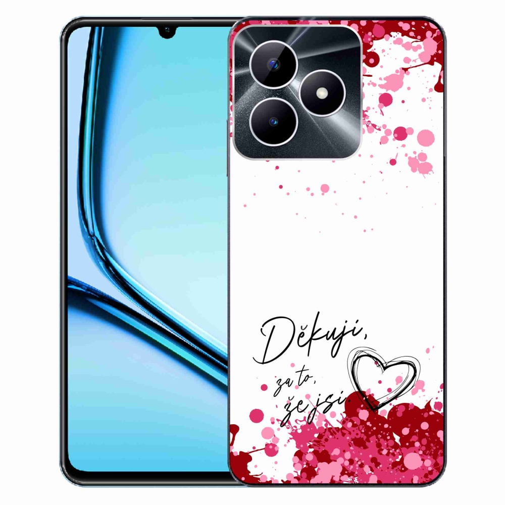 Gél borító mmCase a Realme Note 50 készülékhez - szerelmes szöveg 2 fehér háttér