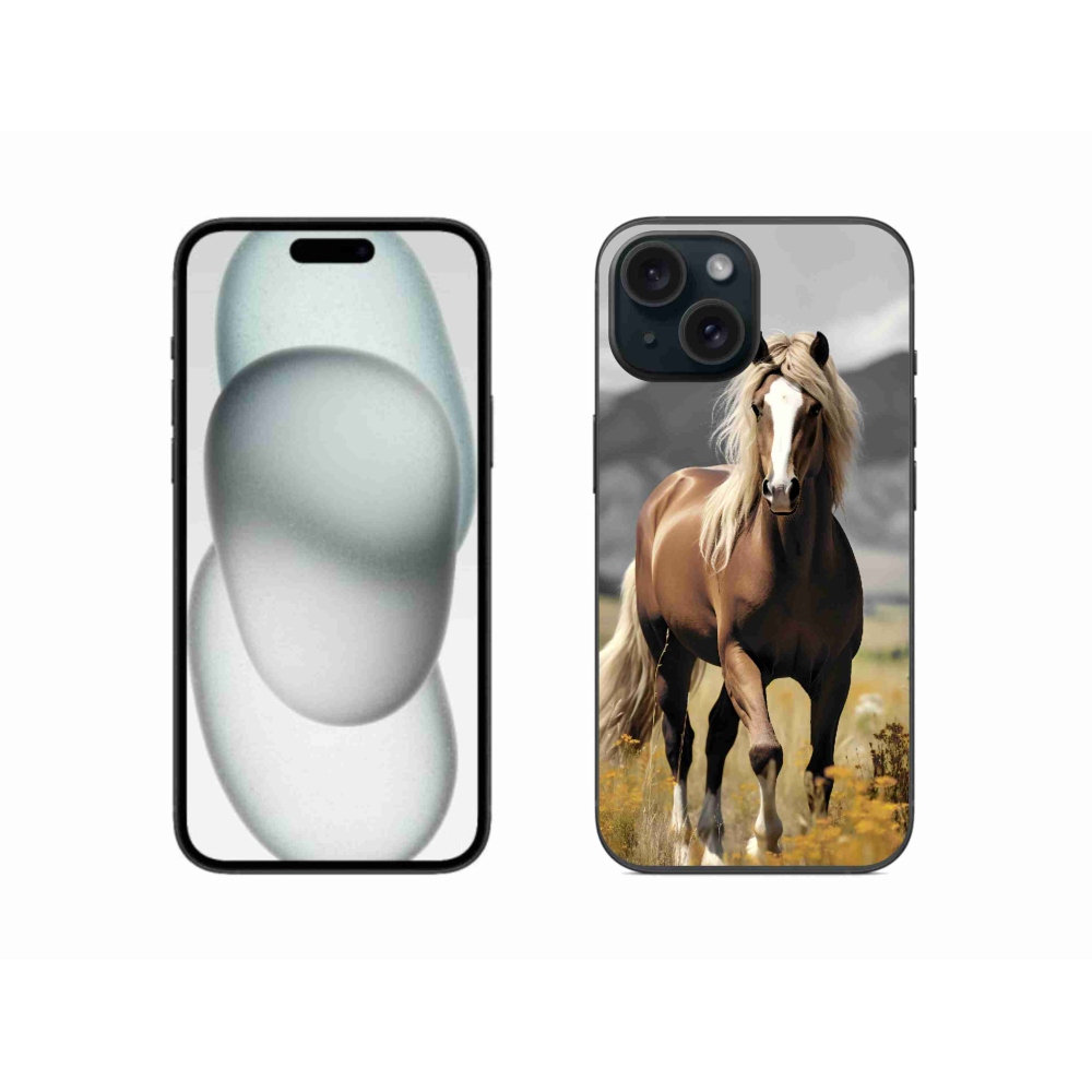 Zselés tok mmCase iPhone 15-hez - barna ló 1