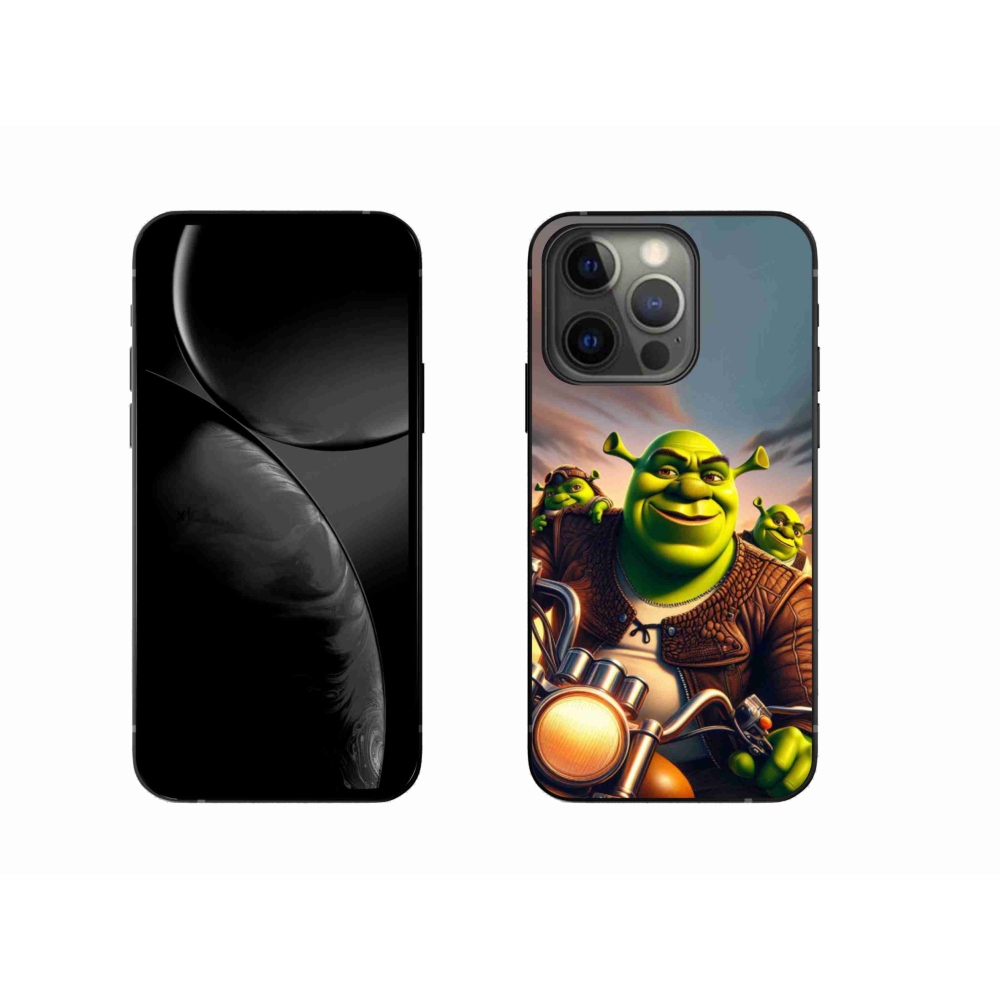 Zselés borítás mmCase iPhone 13 Pro 6.1 készülékhez - Shrek egy motorkerékpáron