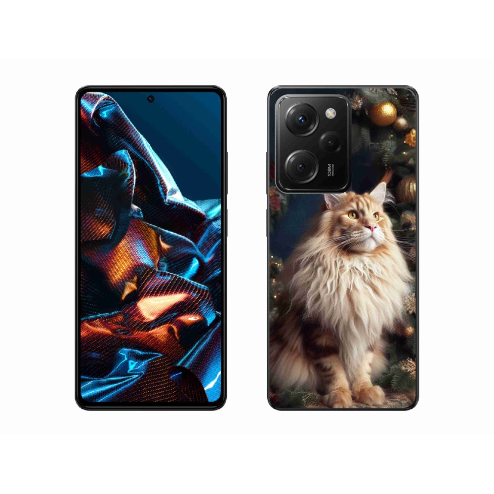Gél borítás mmCase a Xiaomi Poco X5 Pro 5G számára - macska a fánál