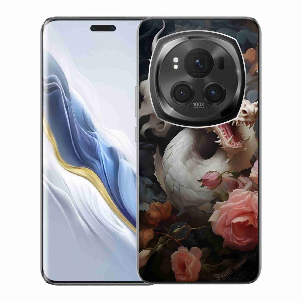 Zselés borítás mmCase a Honor Magic 6 Pro 5G készülékhez - fehér sárkány